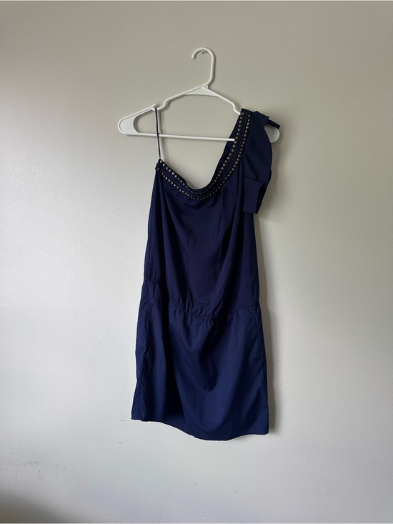 Angie Dresses & Skirts - Angie Navy One-Shoulder Studded Mini Dress
